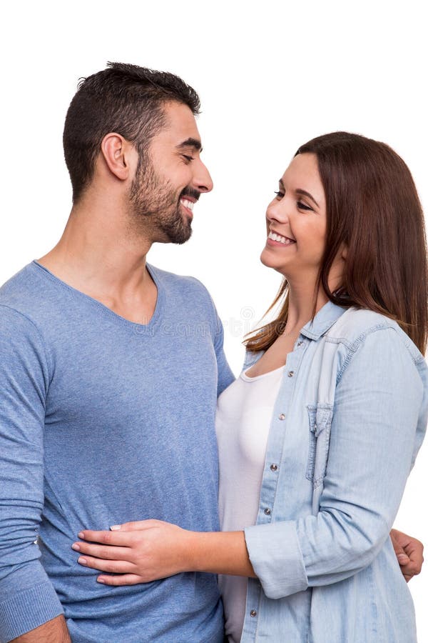 Couple Posing Over White Background Stock Photo Image of family