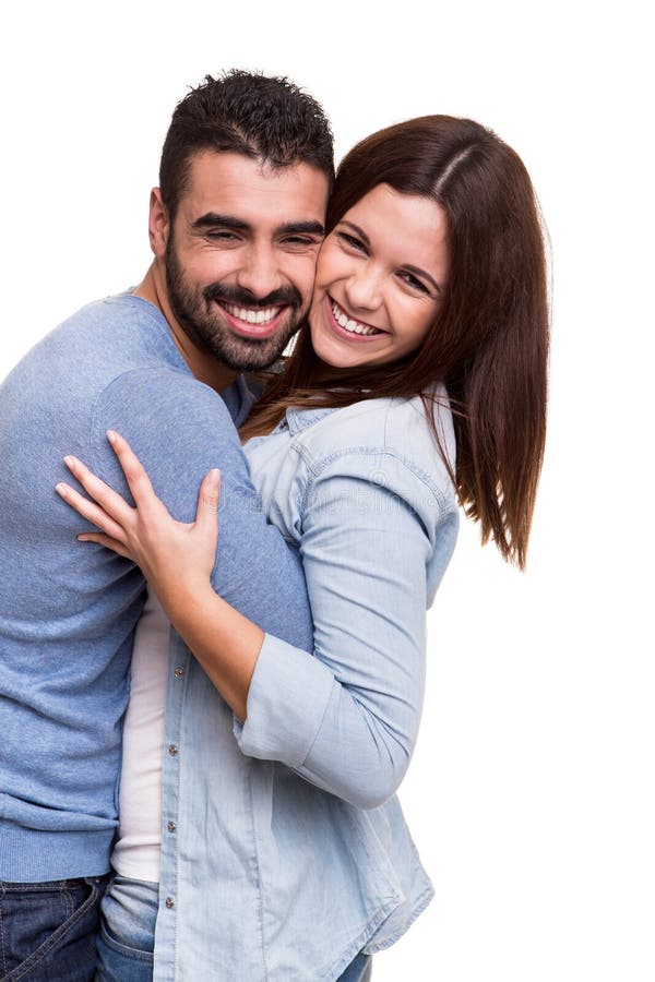 Couple Posing Over White Background Stock Photo Image of family