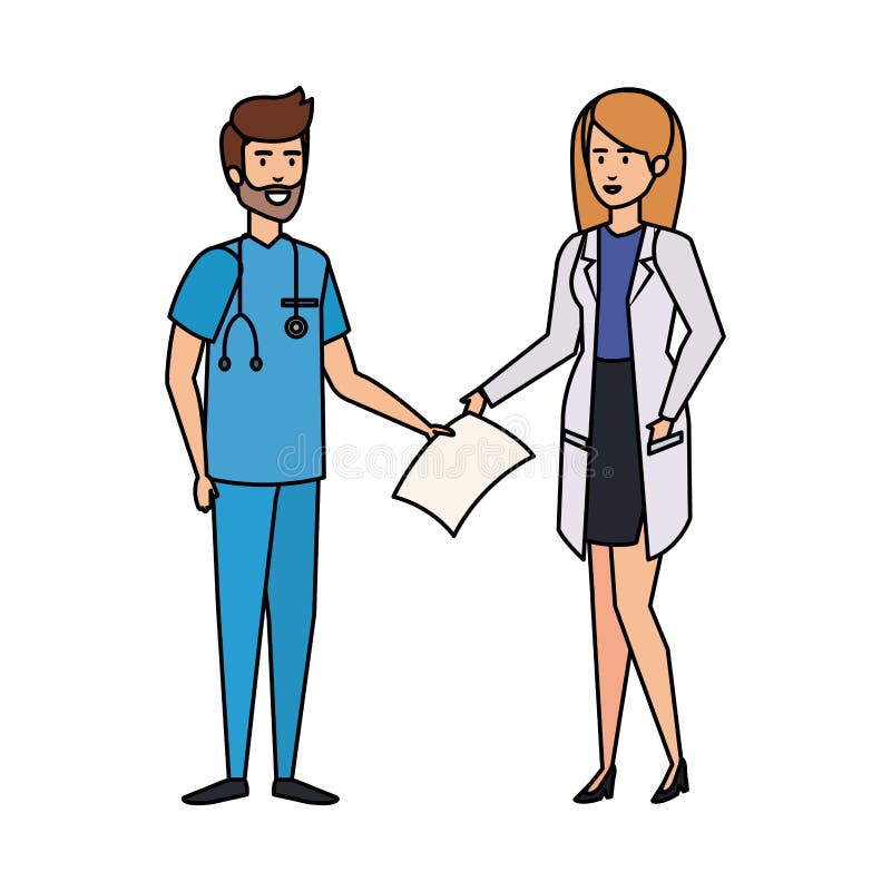 Couple of Professionals Doctor and Surgeon Characters Stock Vector - Illustration of cartoon, scientist: 145174201 Couple of Professionals Doctor and Surgeon Characters Stock Vector - Illustration of cartoon, scientist: 145174201