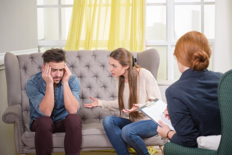 Couple At The Psychotherapist Stock Image Image Of Sadness