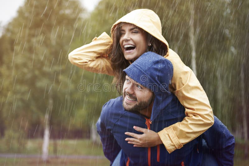 Couple during rainy day stock images Couple during rainy day stock images