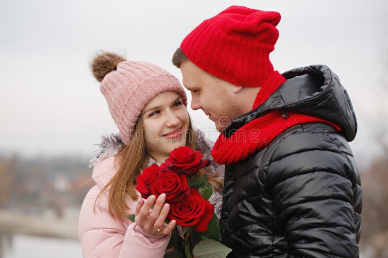 Couple with red roses stock photo. Image of date, couple 169621262