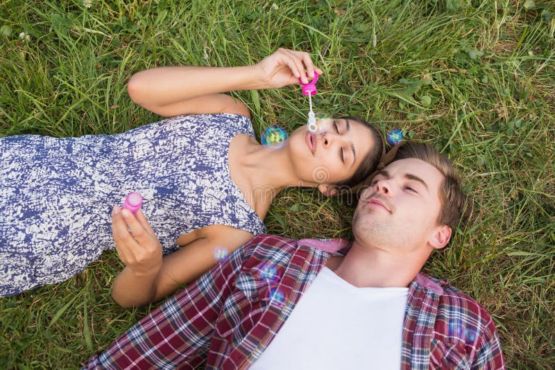 Couple relaxing in the park