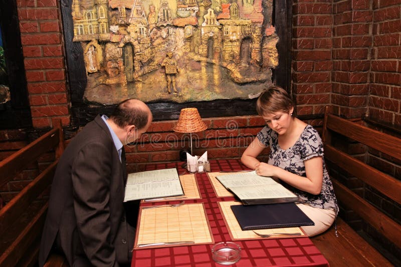 Couple in restaurant