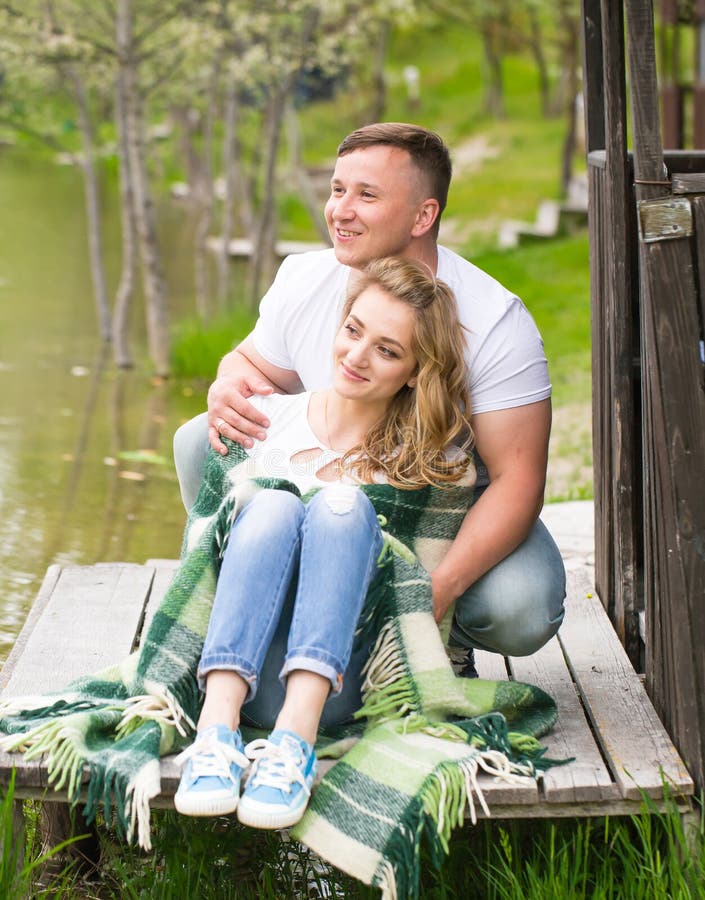 Couple resting in the park stock image