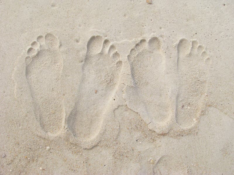 Couple s footprints in the sand