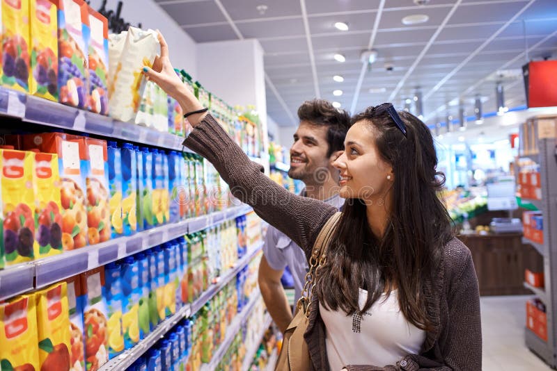 Couple shopping in a supermarket