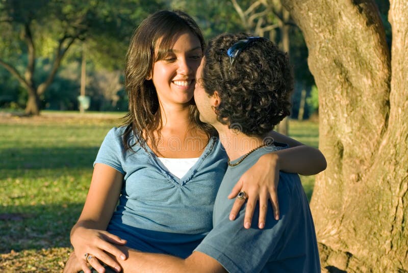 Couple Sitting in the Woods - Horizontal