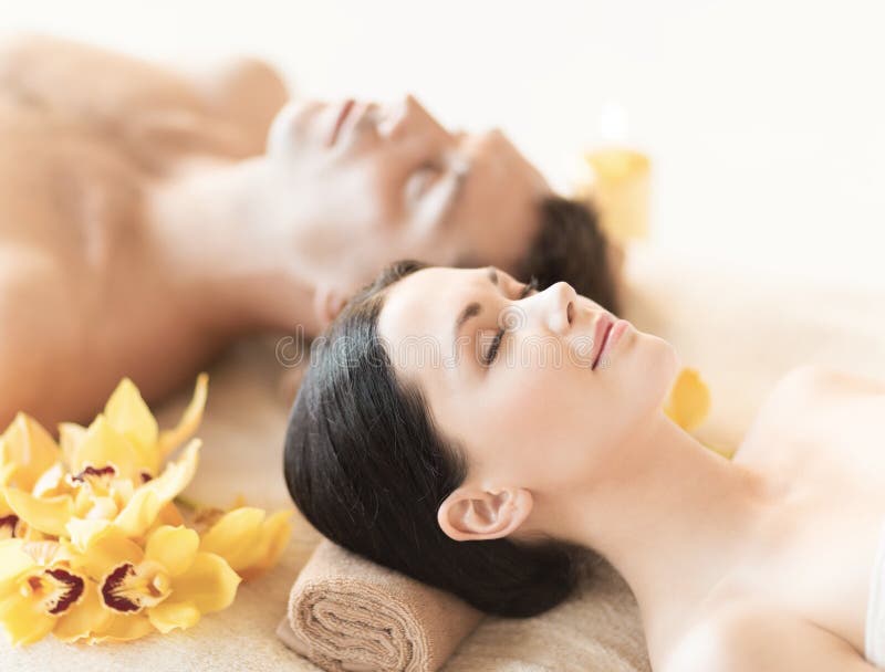 Couple in spa royalty free stock photography Couple in spa royalty free stock photography