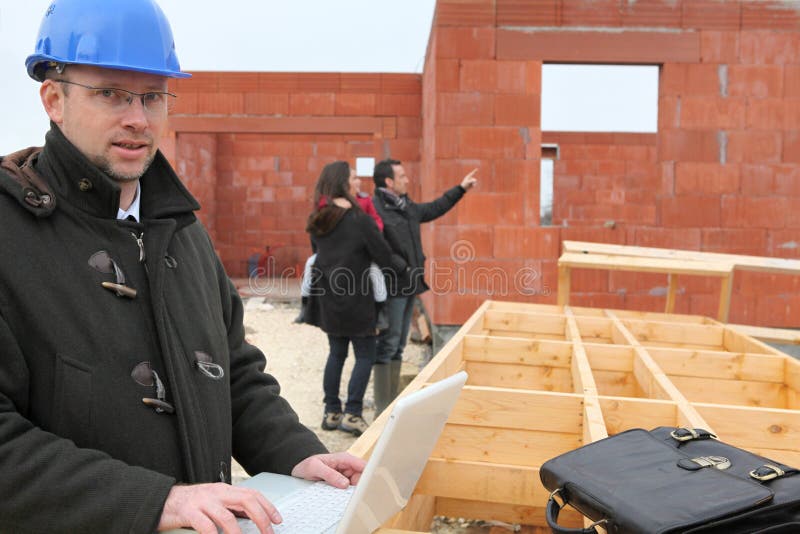 Couple visiting their future home. Couple visiting their future home