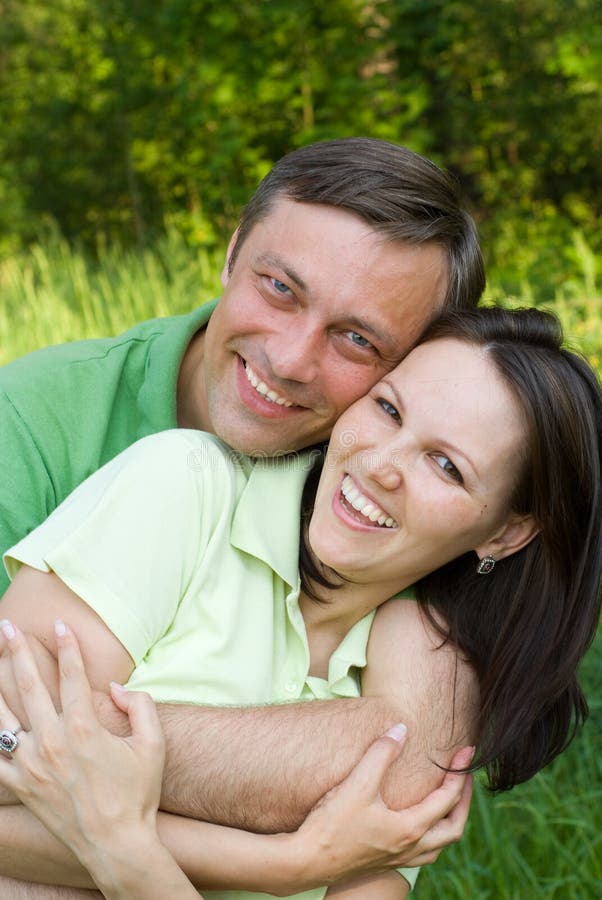 Couple in the summer park