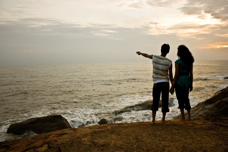 Couple at sunset on the beach