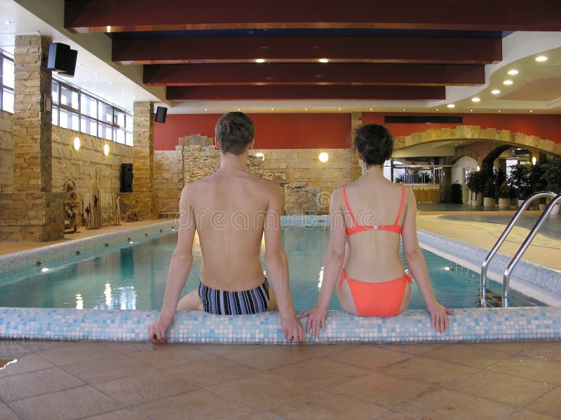 Couple and swimming pool