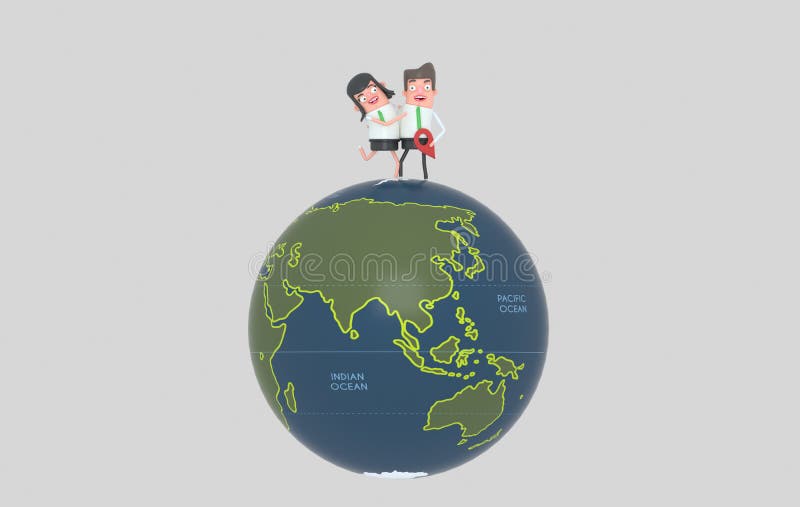 Couple at top of the world map globe. 3d illustration. Isolated. Asia.

Isolated. Easy automatic vectorization. Easy background remove. Easy color change. Easy combine. 6000x3800 - 300DPI For custom illustration contact me.