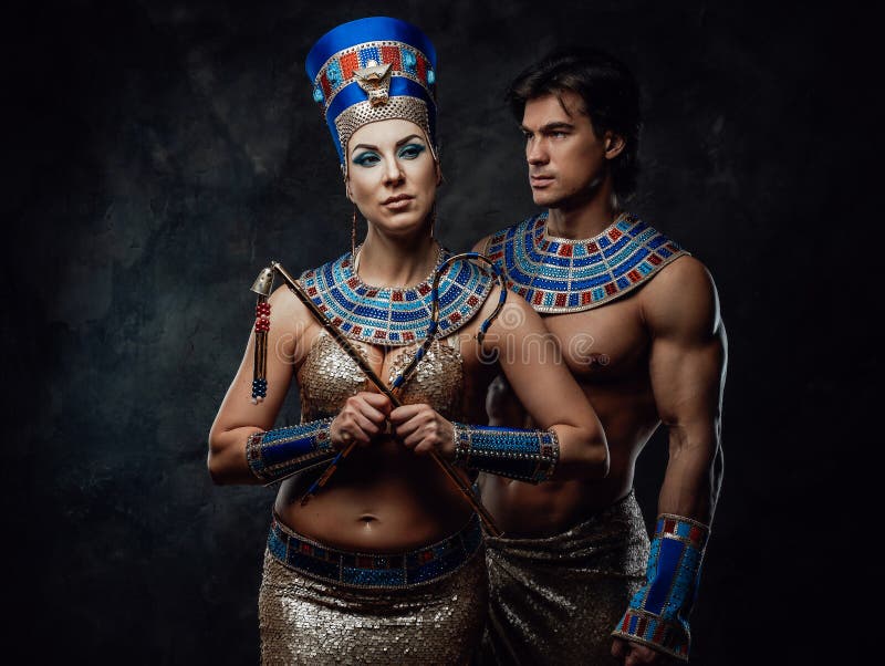 Couple in traditional egyptian costumes