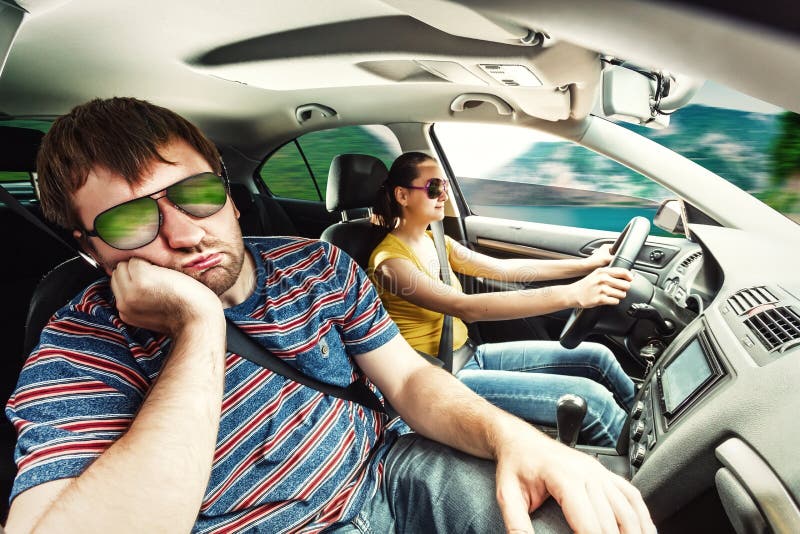 Couple travelling by car stock photo. Image of automobile - 76046810