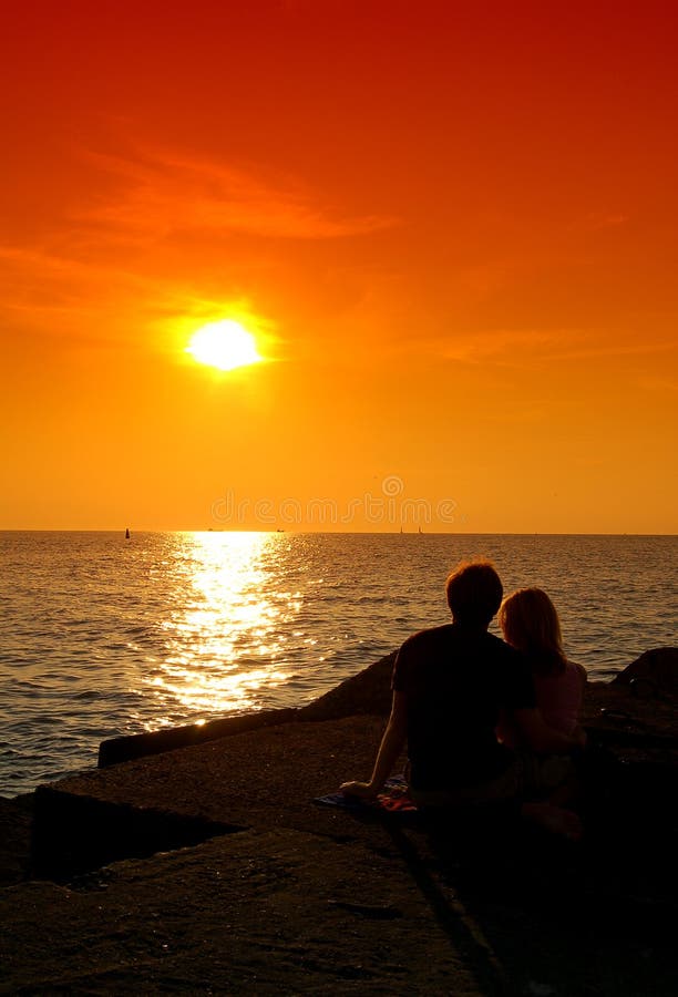 A Couple Waiting For Sunset Stock Photo - Image: 939304