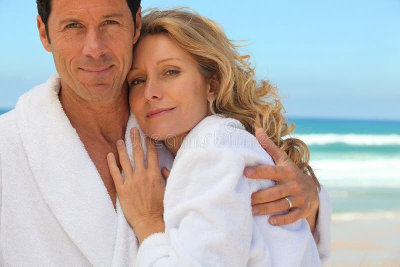A Couple Wearing Dressing Gowns Stock Image Image of recreation