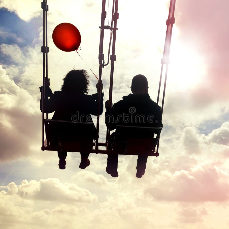 Couple On A Seesaw Inspiration Love And Dreams Stock Photo Image Of Purpose Joyful