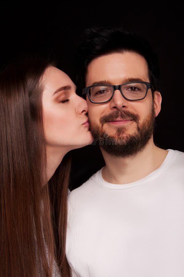 Couple Of Young Lovers Kissing Stock Image Image Of Beard Hair 54302991