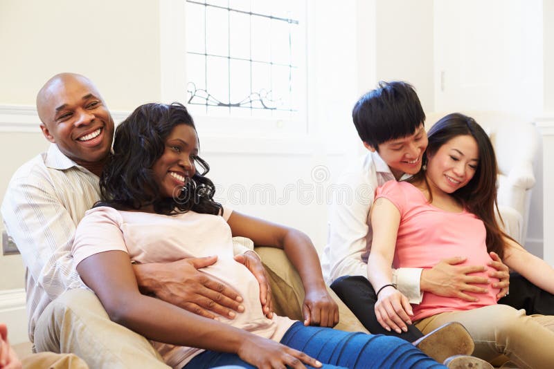 Couples Attending Ante Natal Class Together royalty free stock photography Couples Attending Ante Natal Class Together royalty free stock photography