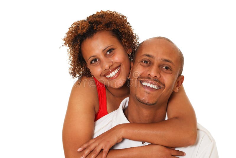 Couples d'Afro-américain d'isolement sur le blanc photos stock Couples d'Afro-américain d'isolement sur le blanc photos stock