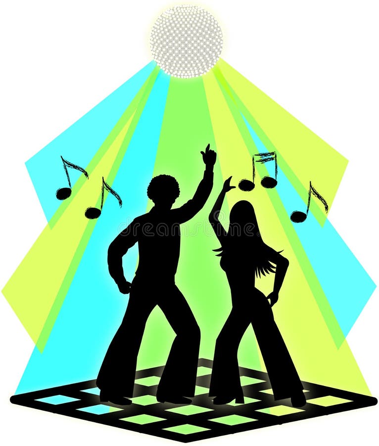 Couples de danse de disco illustration libre de droits Couples de danse de disco illustration libre de droits