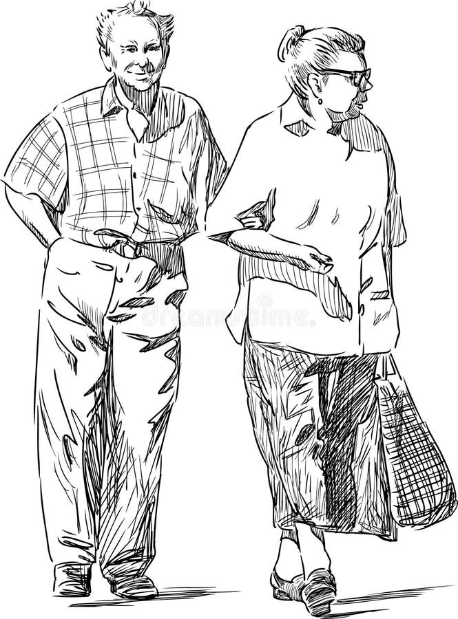 Couples pluss âgé illustration de vecteur Couples pluss âgé illustration de vecteur