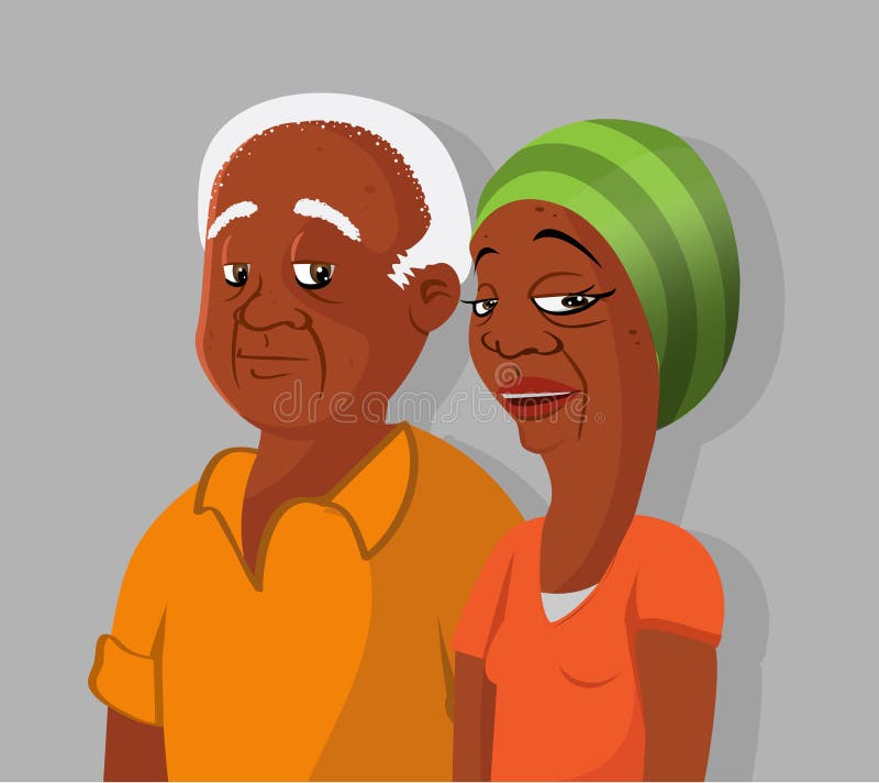 Couples pluss âgé noirs illustration libre de droits Couples pluss âgé noirs illustration libre de droits