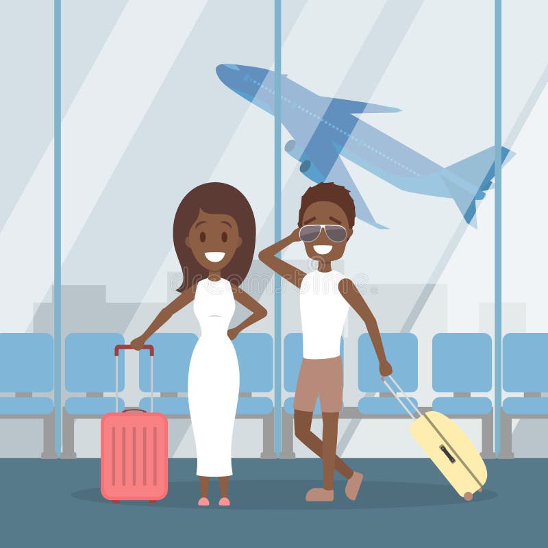 Couples sur le terminal illustration libre de droits Couples sur le terminal illustration libre de droits