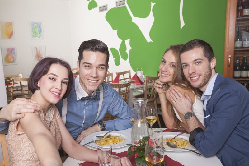 Waitress Serving A Meal To Guests In Restaurant Stock Image Image Of Dinner Surprise 68121777