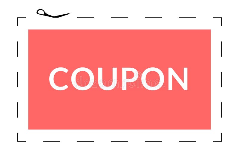 A Coupon with a Dotted Line for Cutting Stock Vector Illustration of