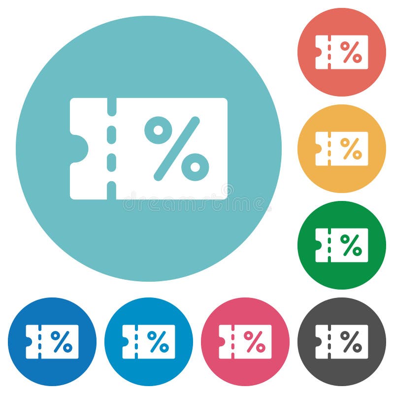 Coupon flat round icons stock vector. Illustration of perforation