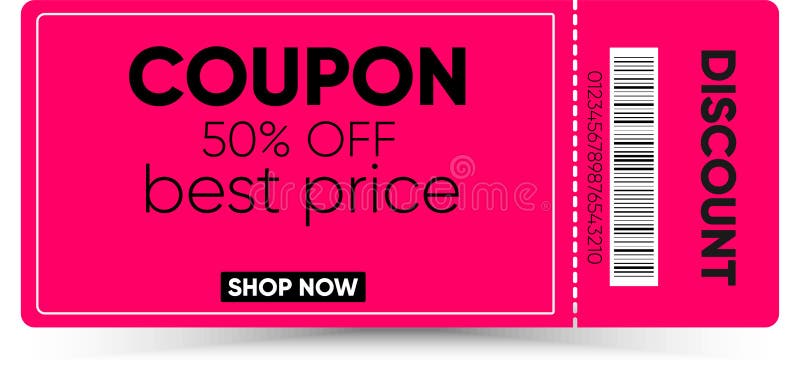 Coupon 50 Off Best Price Vector Stock Vector - Illustration Of Pink,  Financial: 199491392