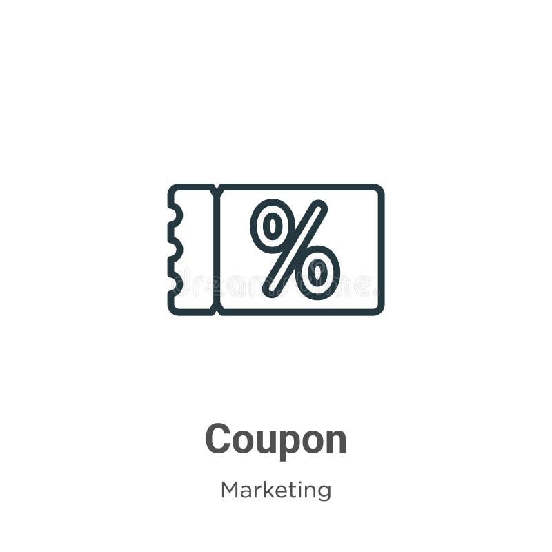 Coupon Outline Vector Icon Thin Line Black Coupon Icon Flat Vector