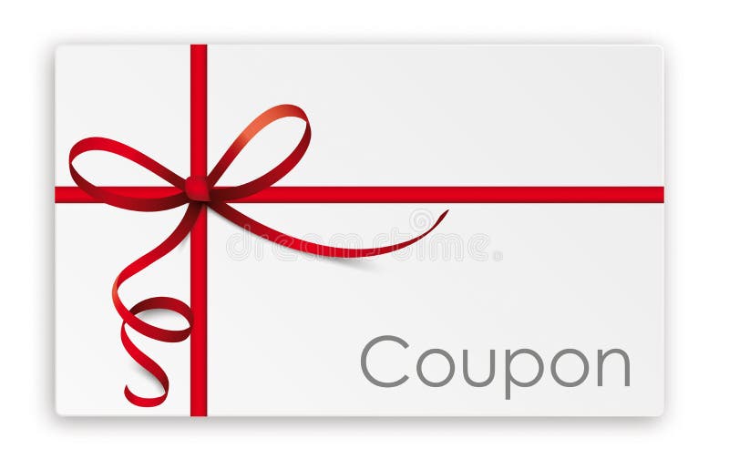 Coupon Thin Red Ribbon stock vector. Illustration of chit 103994409
