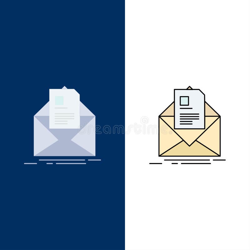 courrier, contrat, lettre, email, vecteur plat d'icône de couleur de briefing illustration libre de droits courrier, contrat, lettre, email, vecteur plat d'icône de couleur de briefing illustration libre de droits