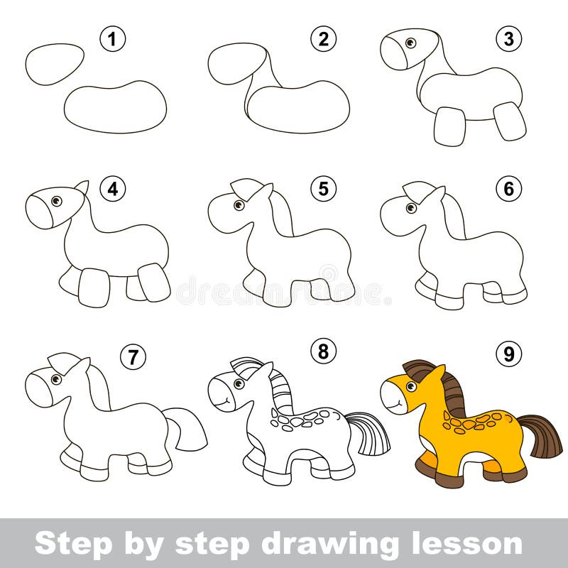 How-To-Draw-Horses  Dessin cheval facile, Comment dessiner un