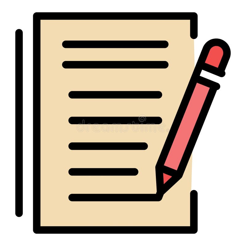 Course writing icon vector flat stock illustration