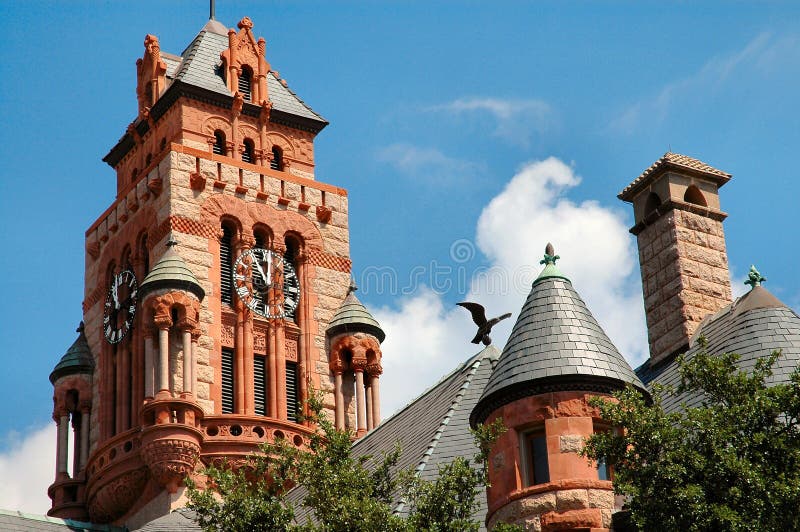 Courthouse Clock Tower & Eagle In Waxahachie, Texas