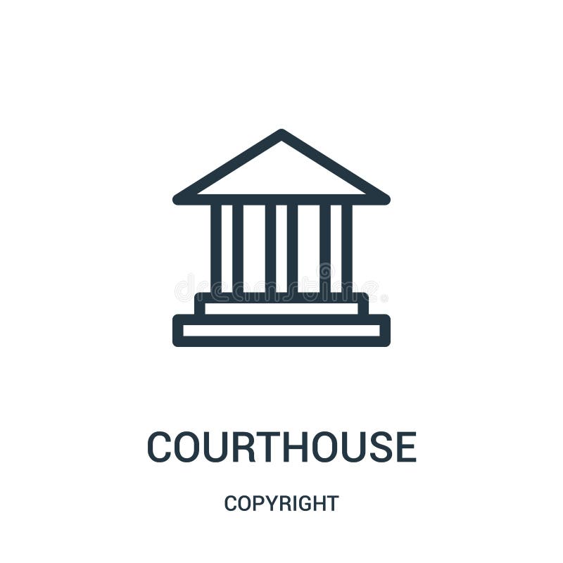 courthouse icon vector from copyright collection. Thin line courthouse outline icon vector illustration royalty free illustration courthouse icon vector from copyright collection. Thin line courthouse outline icon vector illustration royalty free illustration
