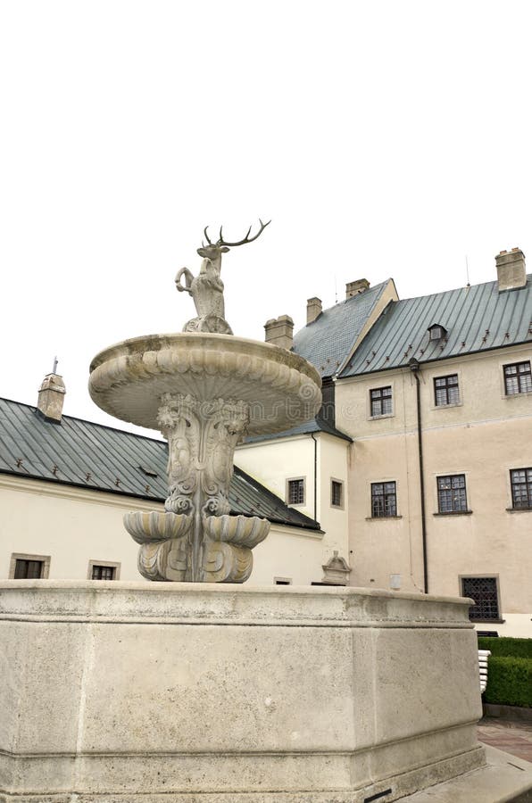The courtyard of castle Cerveny Kamen in Slovakia