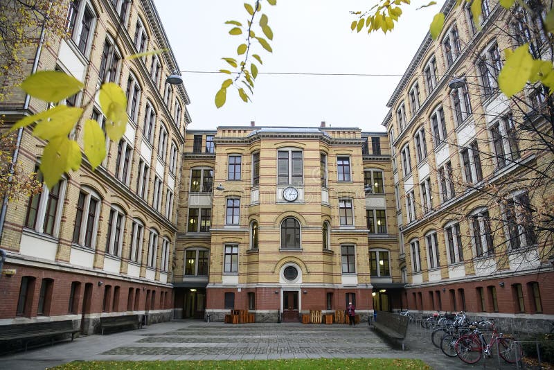 The Courtyard of Community School Volkshochschule Building in Leipzig