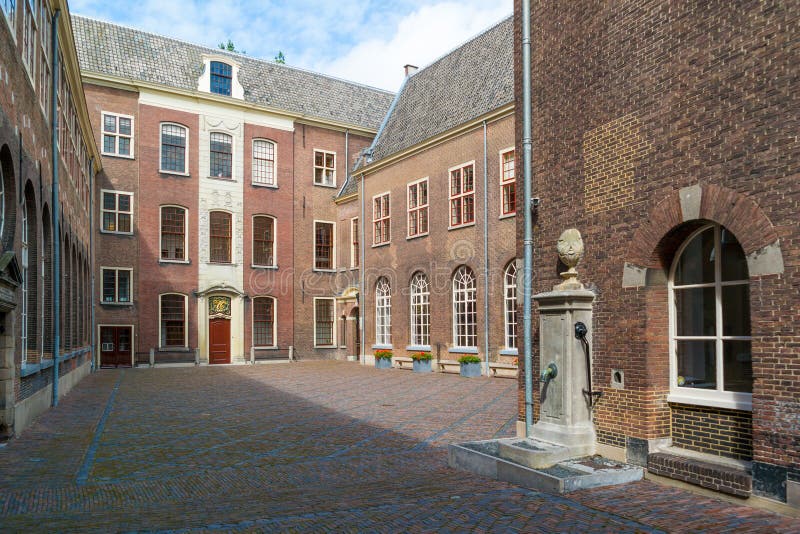 Courtyard of former orphanage in Leiden, Netherlands royalty free stock photo Courtyard of former orphanage in Leiden, Netherlands royalty free stock photo