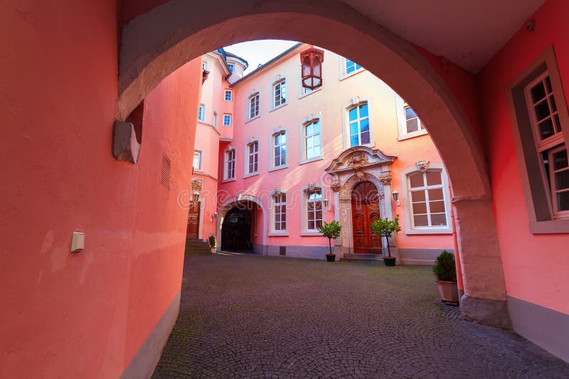 Courtyard in the Old Town of Trier, Germany Stock Image Image of city