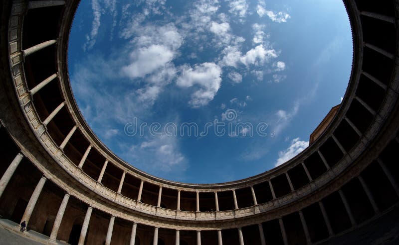 Courtyard of Palacio de Carlos V in Granada, Spain