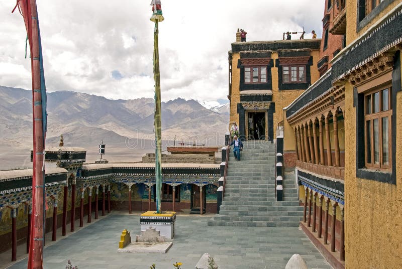 Buddhist monastery near Leh in Ladakh, India. royalty free stock photos