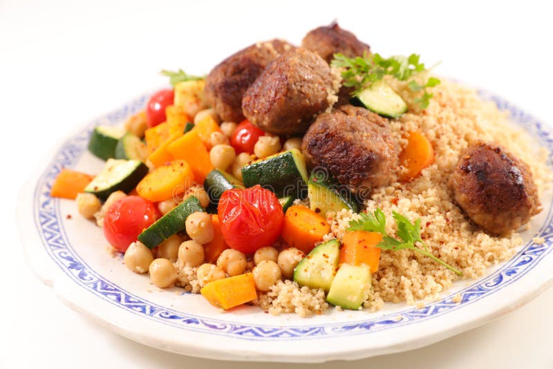 Couscous with beef ball stock photo. Image of dinner 126601032