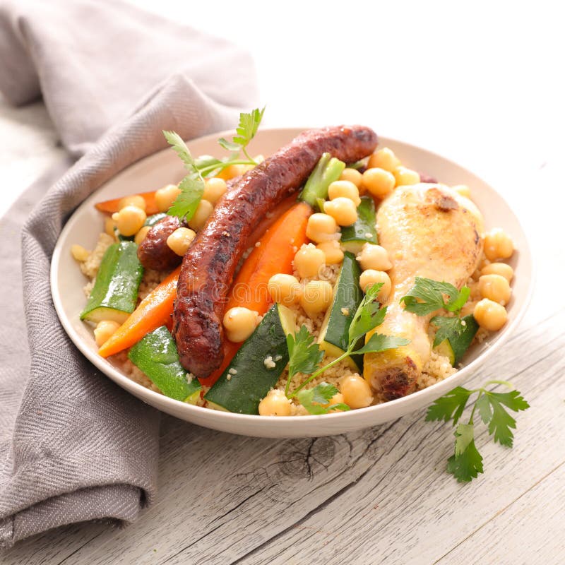 Couscous with chicken stock photo. Image of meat, chicken 79631142