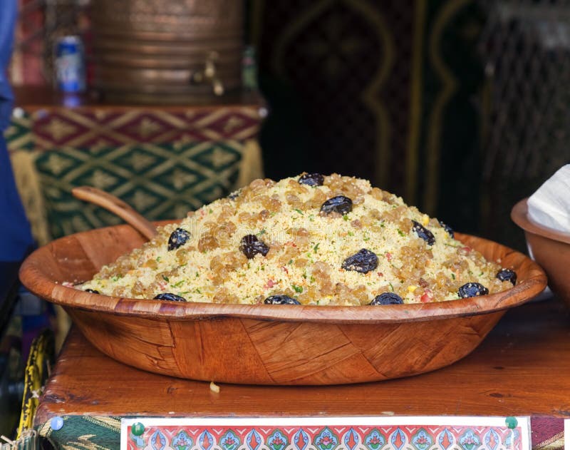 Couscous Dish in the Restaurant Stock Image Image of table, yellow